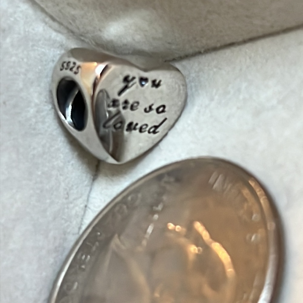 Brighton ss sterling silver 925 you are so loved heart bead charm bracelet ale